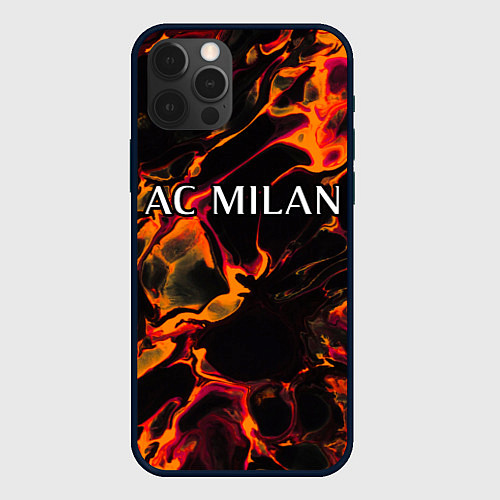 Чехол iPhone 12 Pro Max AC Milan red lava / 3D-Черный – фото 1