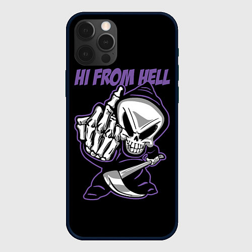 Чехол iPhone 12 Pro Max Привет из ада - смерть / 3D-Черный – фото 1