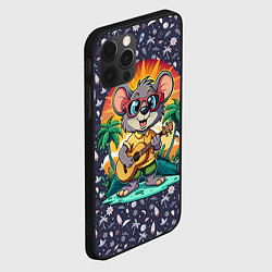 Чехол для iPhone 12 Pro Max Грызун играет на гитаре жарким летом, цвет: 3D-черный — фото 2