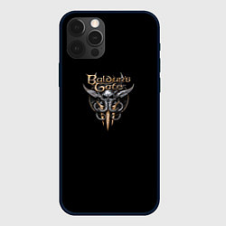 Чехол для iPhone 12 Pro Max Baldurs gate logo, цвет: 3D-черный