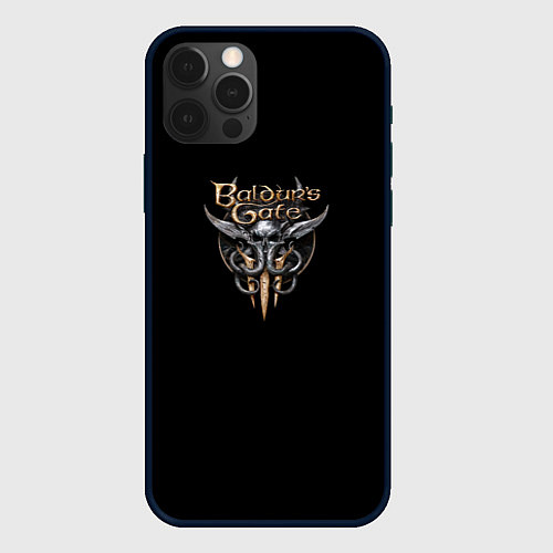 Чехол iPhone 12 Pro Max Baldurs gate logo / 3D-Черный – фото 1