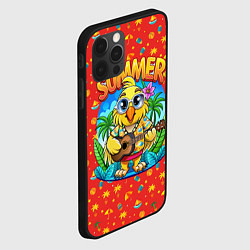 Чехол для iPhone 12 Pro Max Попугай играет на гитаре на острове, цвет: 3D-черный — фото 2