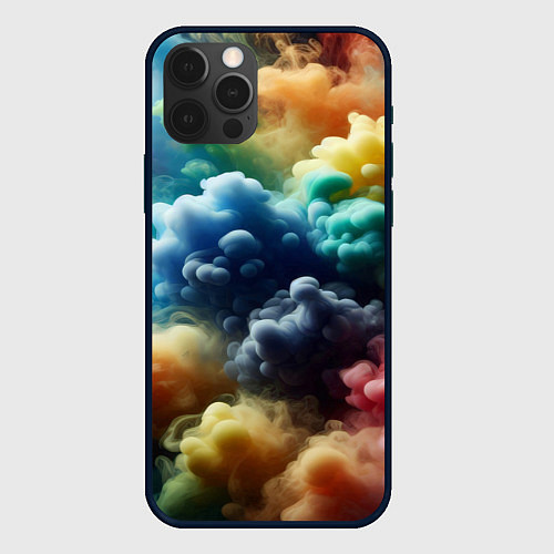 Чехол iPhone 12 Pro Max Яркий цветной дым / 3D-Черный – фото 1