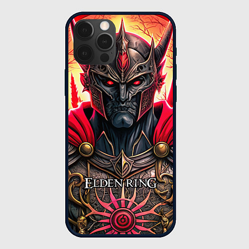 Чехол iPhone 12 Pro Max Elden Ring персонаж темный рыцарь / 3D-Черный – фото 1