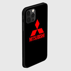 Чехол для iPhone 12 Pro Max Mitsubishi red logo, цвет: 3D-черный — фото 2