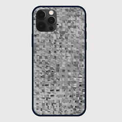 Чехол iPhone 12 Pro Max Серый текстурированный кубики