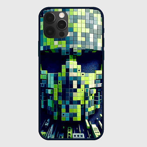 Чехол iPhone 12 Pro Max Cyber face - ai art fantasy / 3D-Черный – фото 1