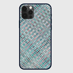Чехол для iPhone 12 Pro Max Светлый серо-голубой текстурированный, цвет: 3D-черный