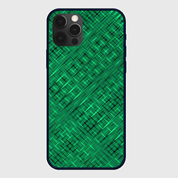 Чехол iPhone 12 Pro Max Насыщенный зелёный текстурированный