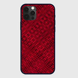 Чехол iPhone 12 Pro Max Тёмно-красный однотонный текстурированный