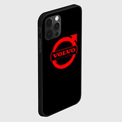 Чехол для iPhone 12 Pro Max Volvo red logo auto, цвет: 3D-черный — фото 2