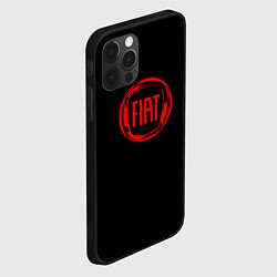 Чехол для iPhone 12 Pro Max FIAT logo red, цвет: 3D-черный — фото 2