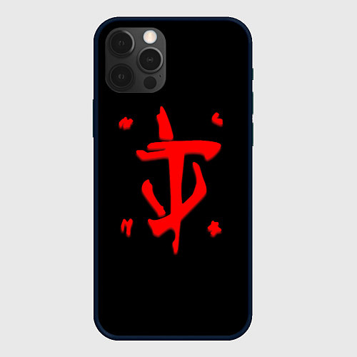 Чехол iPhone 12 Pro Max Doom logo red / 3D-Черный – фото 1