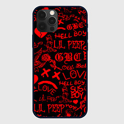 Чехол для iPhone 12 Pro Max Lil peep логотипы, цвет: 3D-черный