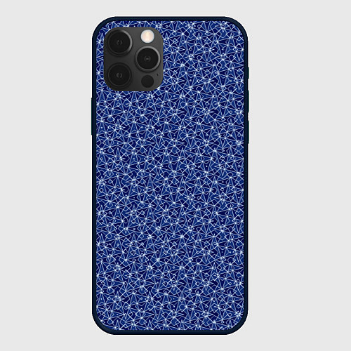 Чехол iPhone 12 Pro Max Синий в мелкий рисунок / 3D-Черный – фото 1