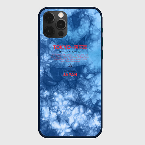 Чехол iPhone 12 Pro Max Tokyo: tie-dye blue / 3D-Черный – фото 1