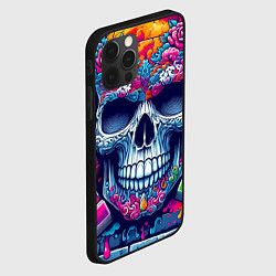 Чехол для iPhone 12 Pro Max Ai art skull - graffiti, цвет: 3D-черный — фото 2