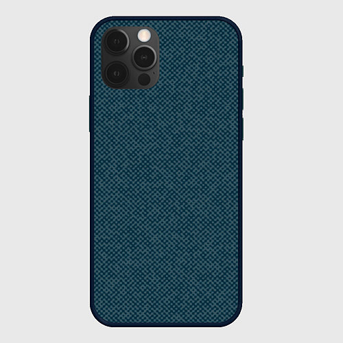 Чехол iPhone 12 Pro Max Текстурированный тёмный сине-зелёный / 3D-Черный – фото 1