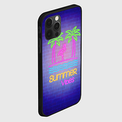 Чехол для iPhone 12 Pro Max Неоновые пальмы и фламинго summer vibes, цвет: 3D-черный — фото 2