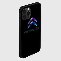 Чехол для iPhone 12 Pro Max Citroen logo neon, цвет: 3D-черный — фото 2