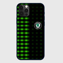 Чехол для iPhone 12 Pro Max Skoda pattern geometry, цвет: 3D-черный