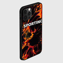 Чехол для iPhone 12 Pro Max Sporting red lava, цвет: 3D-черный — фото 2