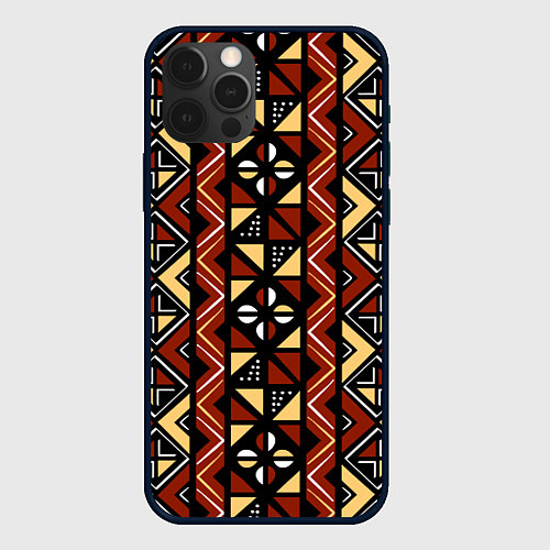 Чехол iPhone 12 Pro Max Африканский мавританский орнамент / 3D-Черный – фото 1