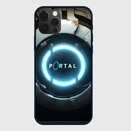 Чехол iPhone 12 Pro Max Portal logo game / 3D-Черный – фото 1