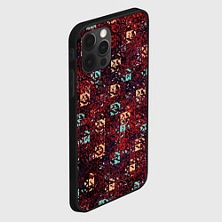 Чехол для iPhone 12 Pro Max Тёмный красный текстурированный кубики, цвет: 3D-черный — фото 2
