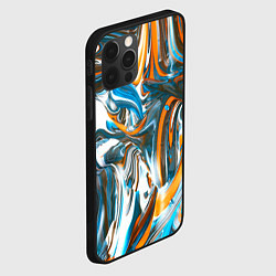 Чехол для iPhone 12 Pro Max Иллюзия смешанных абстрактных красок, цвет: 3D-черный — фото 2