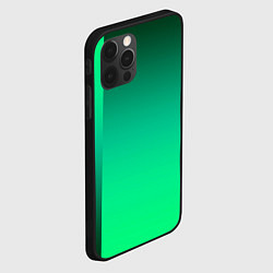 Чехол для iPhone 12 Pro Max Яркий зеленый градиентный комбинированный фон, цвет: 3D-черный — фото 2