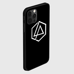 Чехол для iPhone 12 Pro Max Linkin park logo white, цвет: 3D-черный — фото 2