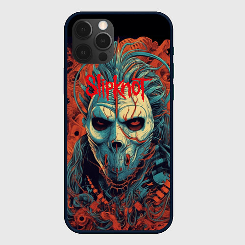 Чехол iPhone 12 Pro Max Slipknot в маске / 3D-Черный – фото 1