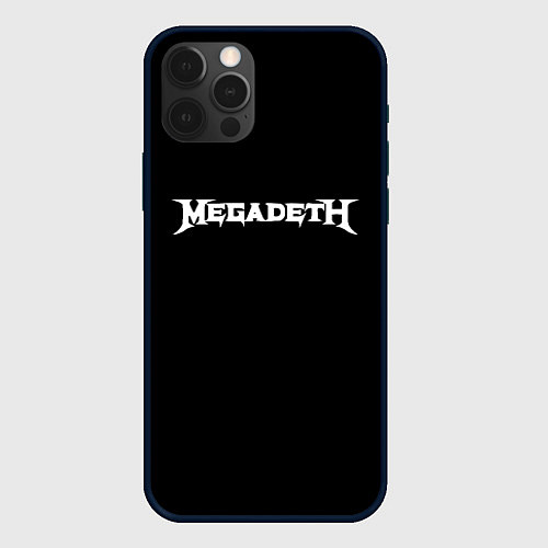Чехол iPhone 12 Pro Max Megadeth logo white / 3D-Черный – фото 1