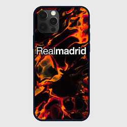 Чехол для iPhone 12 Pro Max Real Madrid red lava, цвет: 3D-черный