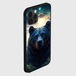 Чехол для iPhone 12 Pro Max Медведь на закате, цвет: 3D-черный — фото 2