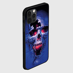 Чехол для iPhone 12 Pro Max Череп разъяренный кричащий - blue skull, цвет: 3D-черный — фото 2