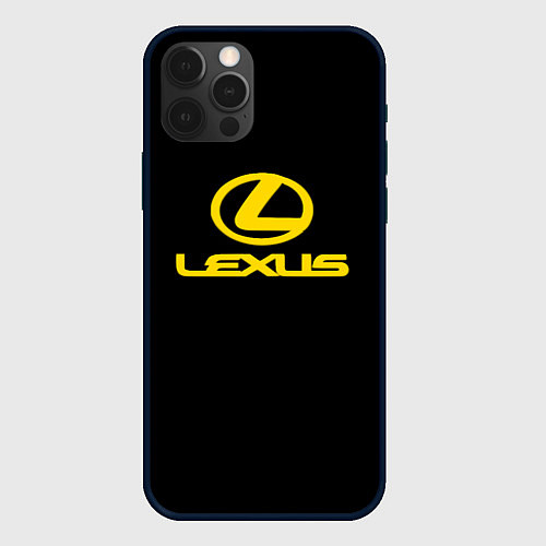 Чехол iPhone 12 Pro Max Lexus yellow logo / 3D-Черный – фото 1