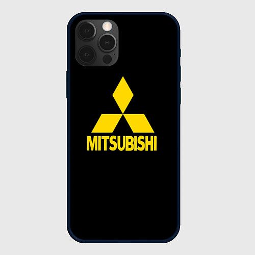 Чехол iPhone 12 Pro Max Mitsubishi logo yelow / 3D-Черный – фото 1