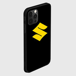 Чехол для iPhone 12 Pro Max Suzuki logo yellow, цвет: 3D-черный — фото 2