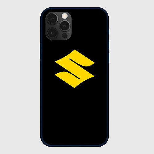 Чехол iPhone 12 Pro Max Suzuki logo yellow / 3D-Черный – фото 1