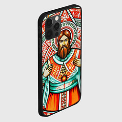 Чехол для iPhone 12 Pro Max Русский богатырь в славянском стиле, цвет: 3D-черный — фото 2