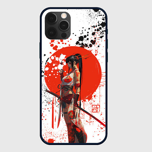 Чехол iPhone 12 Pro Max Женщина самурай / 3D-Черный – фото 1