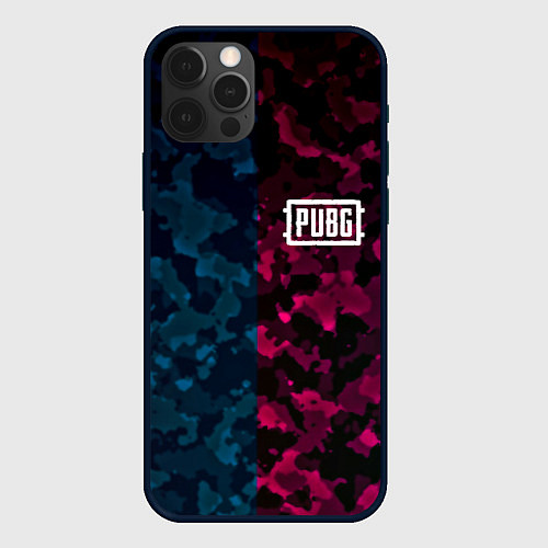 Чехол iPhone 12 Pro Max PUBG camo texture / 3D-Черный – фото 1