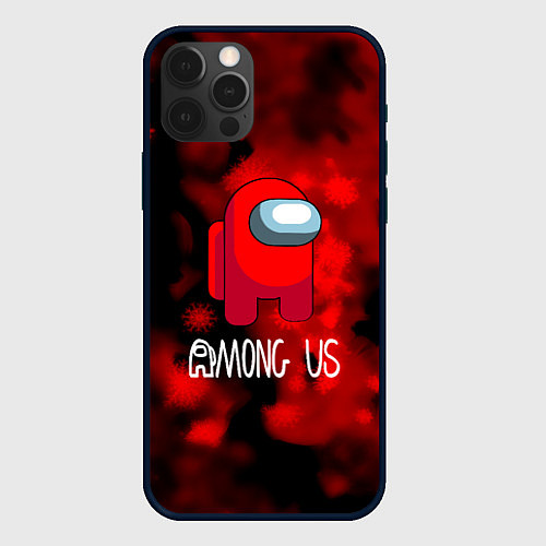 Чехол iPhone 12 Pro Max Among us красный / 3D-Черный – фото 1