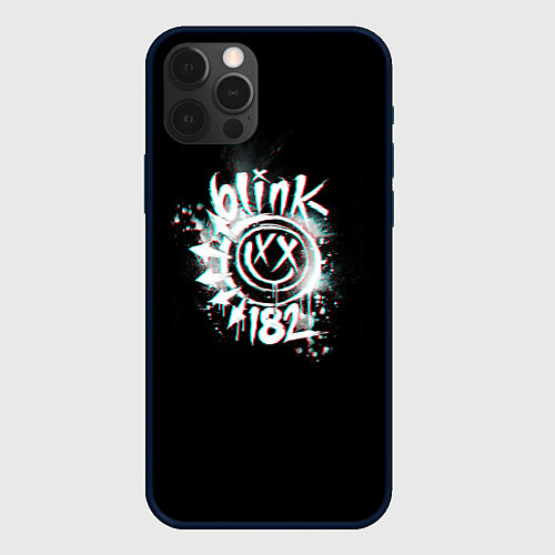 Чехол iPhone 12 Pro Max Blink-182 glitch / 3D-Черный – фото 1
