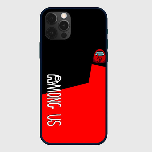 Чехол iPhone 12 Pro Max Амонг ас геометрия красный / 3D-Черный – фото 1