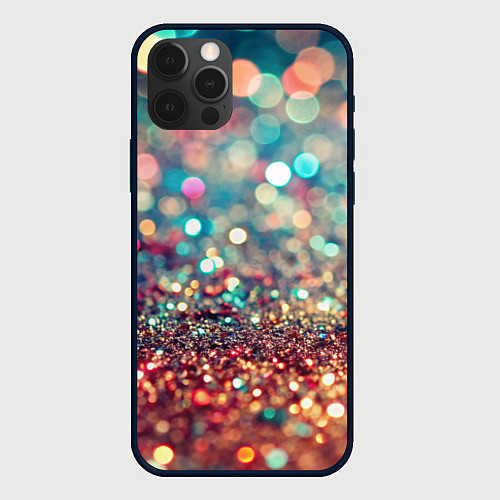 Чехол iPhone 12 Pro Max Блестяшки боке / 3D-Черный – фото 1