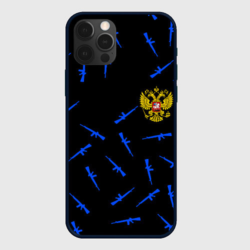 Чехол iPhone 12 Pro Max Армейский стиль герб / 3D-Черный – фото 1