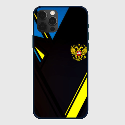 Чехол iPhone 12 Pro Max Имперская Россия спорт геомтерия / 3D-Черный – фото 1